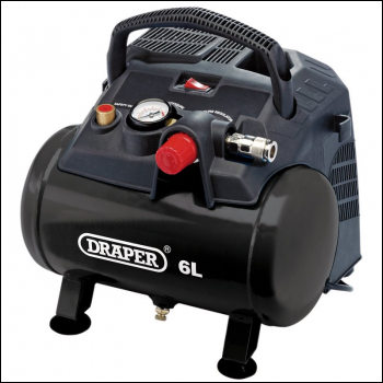 Draper DA6/180 6L Oil-Free Air Compressor, 1.2kW/1.5hp - Code: 02115 - Pack Qty 1