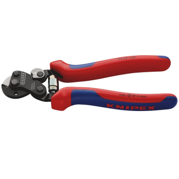 Draper 95 62 160 SB KNIPEX 95 62 160 SB Wire Rope Cutter also for high-strength wire rope with multi-component grips burnished, 160mm - Code: 04598 - Pack Qty 1