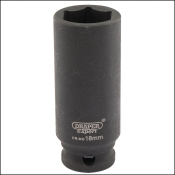 Draper 409D-MM Draper Expert HI-TORQ® 6 Point Deep Impact Socket, 3/8 inch  Sq. Dr., 18mm - Code: 06891 - Pack Qty 1
