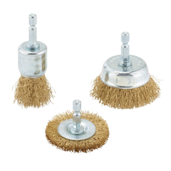 Draper WBSET3 Brassed Steel Crimped Wire Brush Set (3 Piece) - Code: 07435 - Pack Qty 1