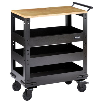 Draper B400-3TCRWOOD BUNKER® 3 Tier Trolley with Pull Handle and Hardwood Worktop, 714mm - Code: 11495 - Pack Qty 1