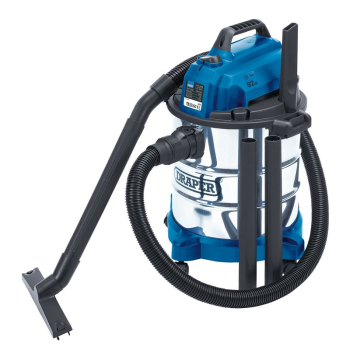 Draper WDV20ASS 230V Wet & Dry Vacuum Cleaner with Stainless Steel Tank, 20L, 1250W - Code: 13785 - Pack Qty 1