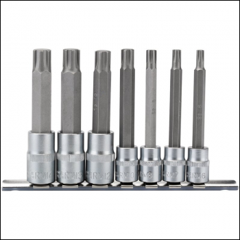 Draper RIBE/7/SET/B Ribe® Socket Bit Set, 3/8 inch  & 1/2 inch  Sq. Dr. (7 Piece) - Code: 16346 - Pack Qty 1