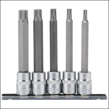 Draper D-SPLINE/5/100 Spline Socket Bit Set, 3/8 inch  Sq. Dr. (5 Piece) - Code: 16349 - Pack Qty 1