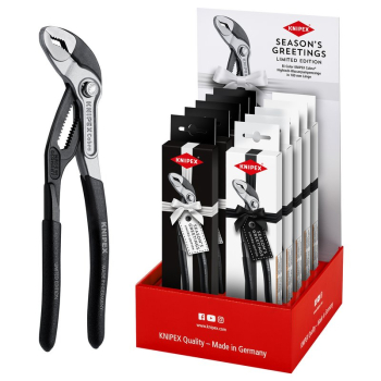 Draper 00 18 01 V52 KNIPEX 00 18 01 V52 LE Cobra® High-Tech Water Pump Pliers, 180mm, in Limited Edition Festive Gift Box & Countertop Dispenser (10 Piece) - Code: 18175 - Pack Qty 1