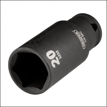 Draper 409D-MM Draper HI-TORQ® Metric Deep Impact Socket, 3/8 inch  Sq. Dr., 20mm - Code: 20176 - Pack Qty 1