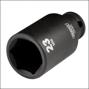 Draper 409D-MM Draper HI-TORQ® Metric Deep Impact Socket, 3/8 inch  Sq. Dr., 23mm - Code: 20181 - Pack Qty 1