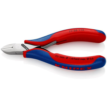 Draper 77 02 115 SB KNIPEX 77 02 115 Electronics Diagonal Cutter with box joint with multi-component grips, 115mm - Code: 27721 - Pack Qty 1