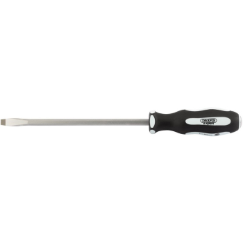 Draper 996/PT 'Pound Thru' Plain Slot Soft Grip Screwdriver, 8 x 200mm - Code: 35184 - Pack Qty 1