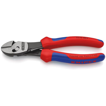 Draper 73 72 180 F KNIPEX 73 72 180 F TwinForce® High Performance Diagonal Cutters with opening spring with multi-component grips black atramentized, 180mm - Code: 53975 - Pack Qty 1