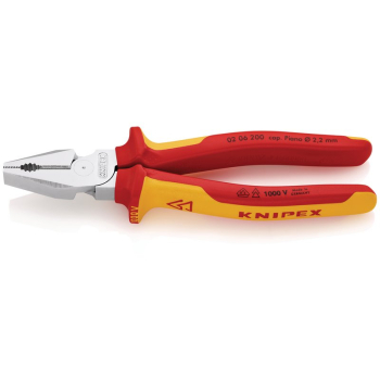 Draper 02 06 200 SB KNIPEX 02 06 200 VDE High Leverage Combination Pliers, 200mm - Code: 59818 - Pack Qty 1