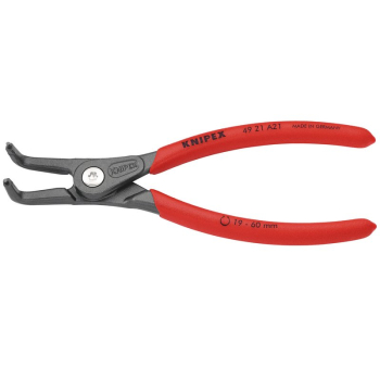 Draper 49 21 A21 SB KNIPEX 49 21 A21 SB Precision Circlip Pliers for external circlips on shafts with non-slip plastic coating grey atramentized, 165mm - Code: 75095 - Pack Qty 1