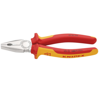 Draper 03 06 200 SBE KNIPEX 03 06 200 SBE VDE Combination Pliers, 200mm - Code: 81212 - Pack Qty 1