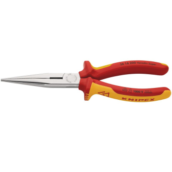 Draper 26 16 200 SBE KNIPEX 26 16 200 SBE VDE Snipe Nose Side Cutting Pliers, 200mm - Code: 81246 - Pack Qty 1