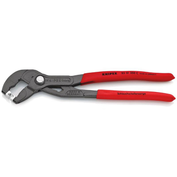 Draper 85 51 250 C SB KNIPEX 85 51 250 C SB Hose Clamp Pliers for Click clamps with non-slip plastic coating grey atramentized, 250mm - Code: 82574 - Pack Qty 1