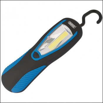 Draper WLCOB COB LED Work Light with Magnetic Back and Hanging Hook, 3W, 200 Lumens, Blue, 3 x AA Batteries Supplied - Code: 94507 - Pack Qty 12