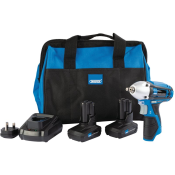 Draper PTKIWK10/4 Draper Storm Force 10.8V Power Interchange Impact Wrench Kit, 2 x 4.0Ah Batteries, 1 x Charger, 1 x Bag - Discontinued - Code: 99721 - Pack Qty 1