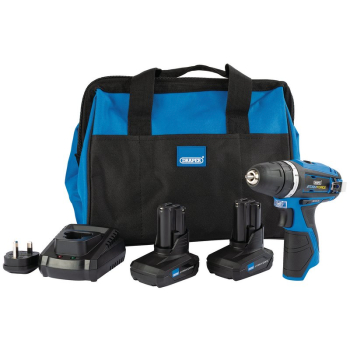 Draper PTKRDK10/4 Draper Storm Force 10.8V Power Interchange Rotary Drill Kit, 2 x 4.0Ah Batteries, 1 x Charger, 1 x Bag - Discontinued - Code: 99722 - Pack Qty 1