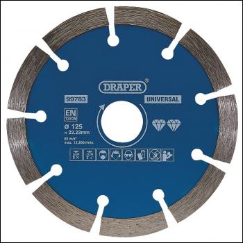 Draper DBS2 Segmented Diamond Blade, 125mm - Code: 99783 - Pack Qty 1