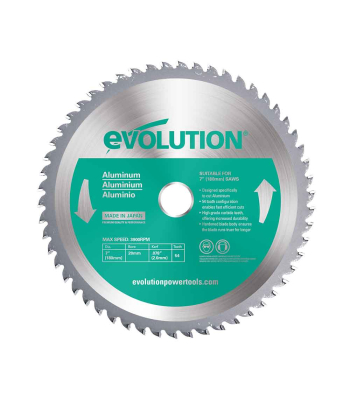 Evolution 180mm Aluminium Cutting 54 tooth TCT Circular Saw Blade to suit EVOSAW180HD + S185CCSL