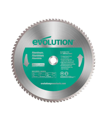 Evolution 355mm Aluminium Cutting 80T TCT Chop Saw Blade