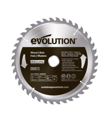 Evolution 230mm General Wood Cutting 40T Circular Saw Blade (EVOSaw230)