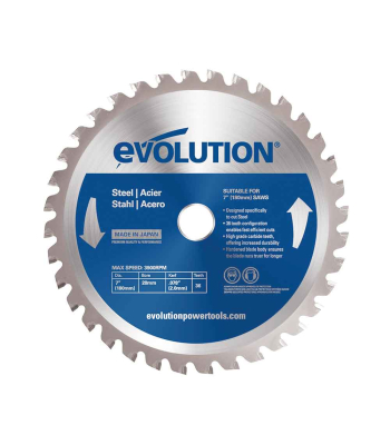 Evolution 180mm Mild Steel Cutting 36T Blade (For Circular Saws & Chop Saws Only) to suit EVOSAW180HD + S185CCSL