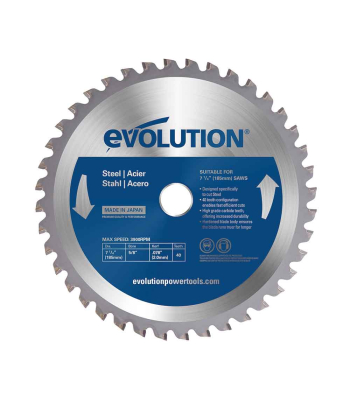 Evolution 185mm Mild Steel Cutting 40T TCT Circular Saw Blade (promo) to suit S185CCSL