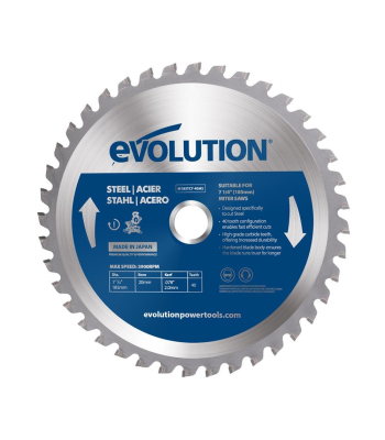 Evolution 185mm Mild Steel Cutting 40T TCT Mitre Saw Blade to suit EVOSAW180HD + S185CCSL