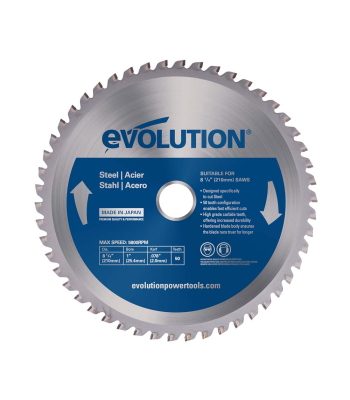 Evolution 210mm Mild Steel Cutting 50T TCT Mitre Saw Blade (Promo) to suit R210 + Rage 3 Mitre Saws