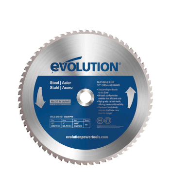 Evolution 305mm Mild Steel Cutting 60T TCT Chop Saw Blade