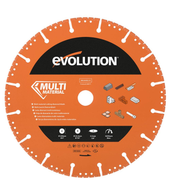 Evolution 230mm Segmented Edge, 22.2mm Bore, Heavy Duty Diamond Demolition Disc Cutter Blade to suit R230DCT