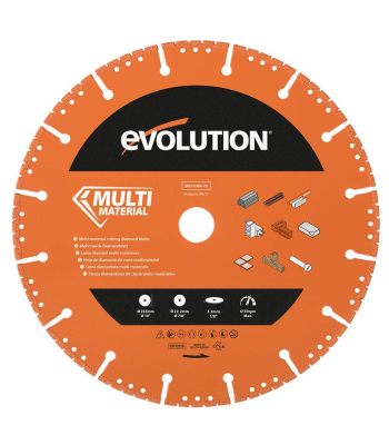 Evolution 255mm Segmented Edge, 22.2mm Bore, Heavy Duty Diamond Demolition Disc Cutter Blade to suit R255DCT