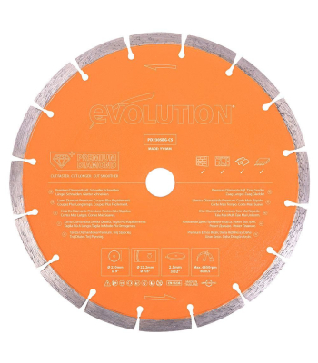 Evolution 230mm, Premium Diamond Disc Cutter Blade With High Diamond Concentration, Segmented Edge and 22.2mm Bore to suit R230DCT