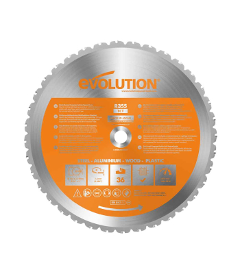 Evolution 355mm Multi-Material Cutting 36T Chop Saw Blade