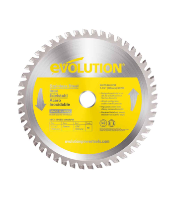 Evolution 180mm Stainless Steel Cutting 48T TCT Circular Saw Blade to suit EVOSAW180HD + S185CCSL