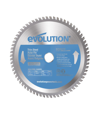 Evolution 185mm Thin Steel Cutting 68T Circular Saw Blade to suit EVOSAW180HD + S185CCSL