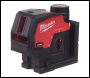 Milwaukee M12™ Green Cross Line Laser With Plumb Points - Model M12CLLP-0C