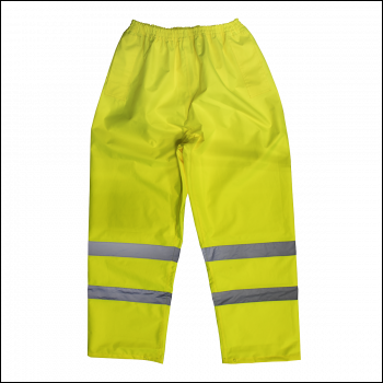 Sealey 807M Worksafe® Hi-Vis Yellow Waterproof Trousers - Medium