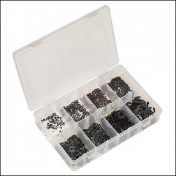 Sealey AB012ER E-Clip Retainer Assortment 800pc Metric