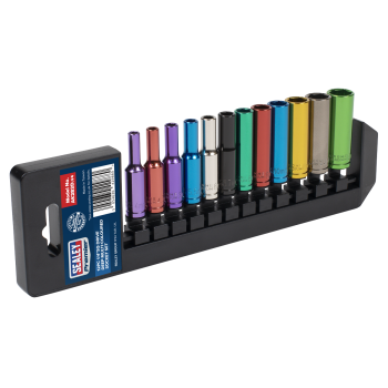 Sealey AK282D Premier Deep Multi-Coloured Socket Set 1/4 inch Sq Drive 12pc