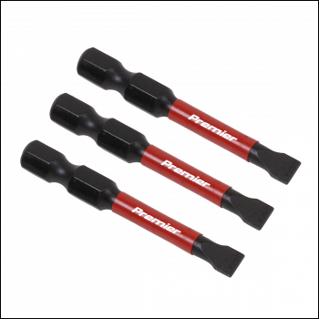 Sealey AK8227 Premier Slotted Impact Power Tool Bits 5.5 x 50mm 3pc