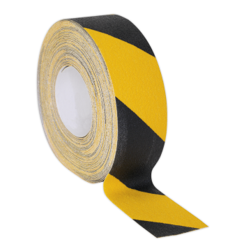 Sealey ANTBY18 Self-Adhesive Anti-Slip Tape 50mm x 18m - Black & Yellow