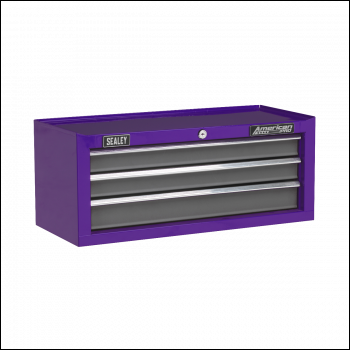 Sealey AP22309BBCP Mid-Box Tool Chest 3 Drawer with Ball-Bearing Slides - Purple/Grey
