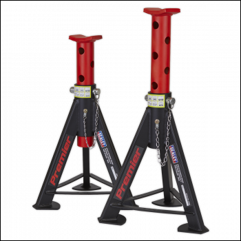 Sealey AS6R Premier Axle Stands (Pair) 6 Tonne Capacity per Stand - Red