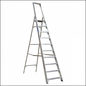 Sealey AXL10 Industrial Step Ladder 10-Tread Aluminium - BS EN 131