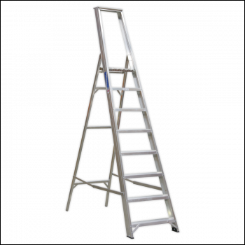 Sealey AXL8 Aluminium Step Ladder 8-Tread Industrial BS 2037/1