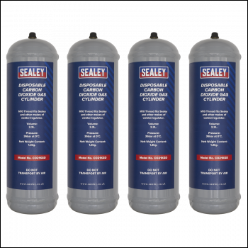 Sealey CO21KGD4 Disposable Carbon Dioxide Gas Cylinder 1.3kg - Pack of 4