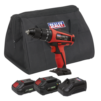 Sealey CP20VDDKIT SV20 Series 13mm Cordless Combi Drill Kit 20V - 2 Batteries