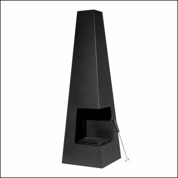 Sealey DG105 Dellonda Chiminea, Wood Burner, Heater for Outdoors W45cm x H150cm - Black Steel